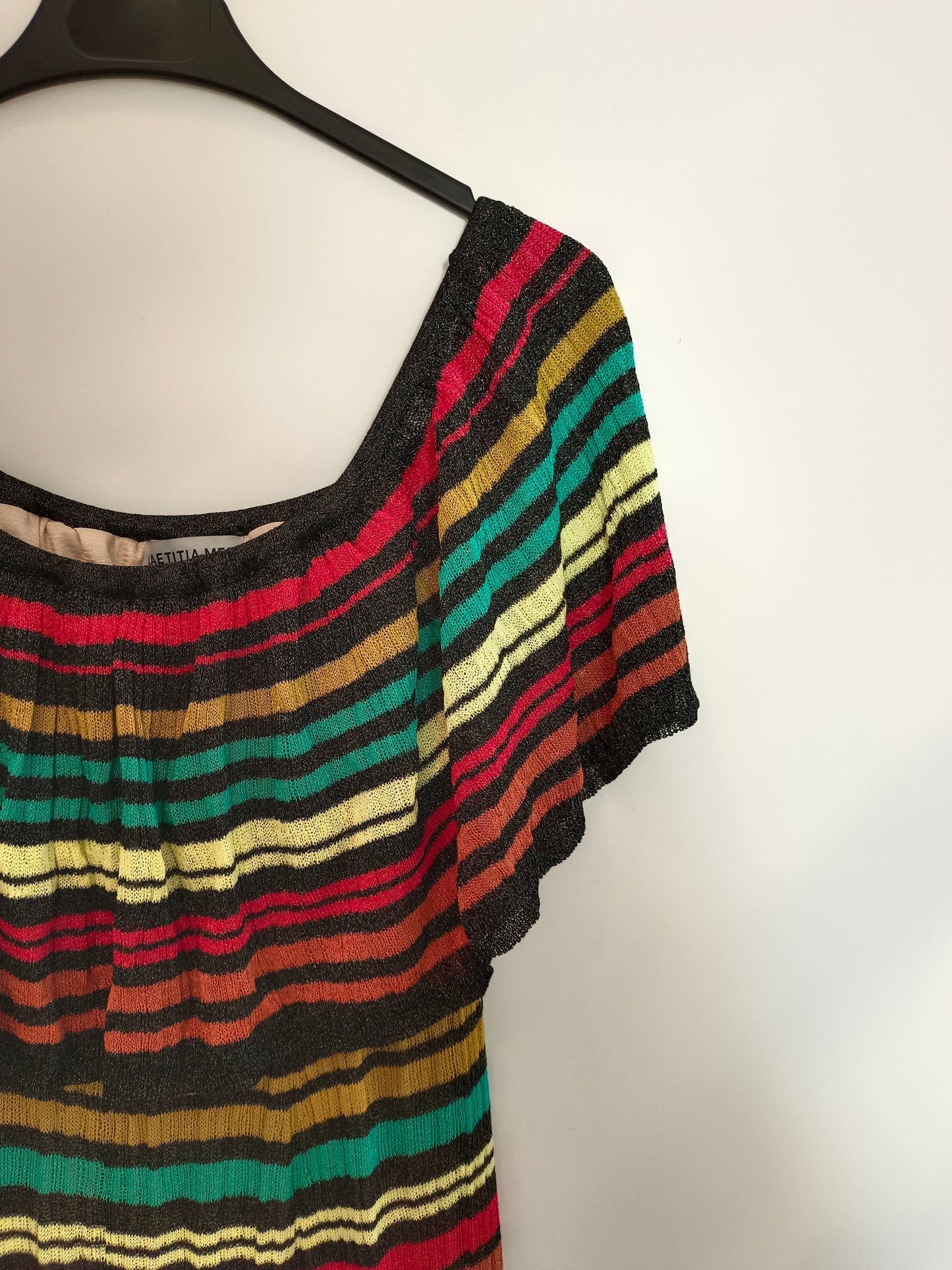 LAETITIA MEN. Vestido largo rayas T.s/m