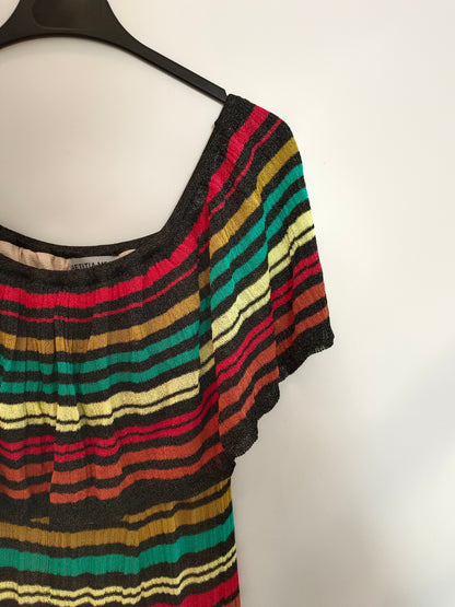 LAETITIA MEN. Vestido largo rayas T.s/m