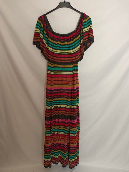 LAETITIA MEN. Vestido largo rayas T.s/m