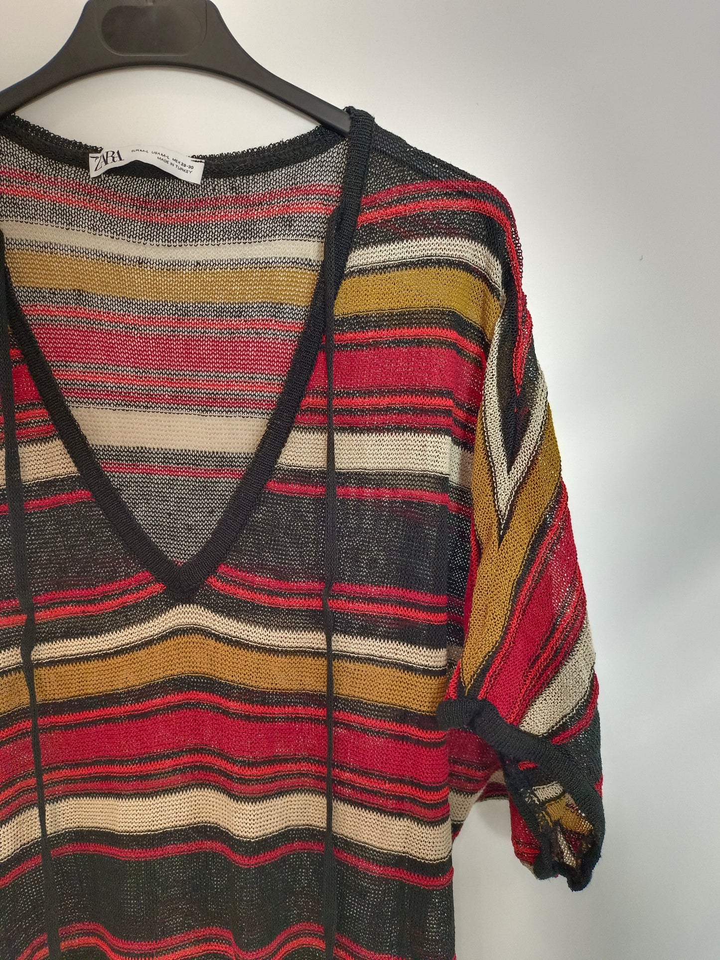 ZARA. Vestido punto rayas Tm/l