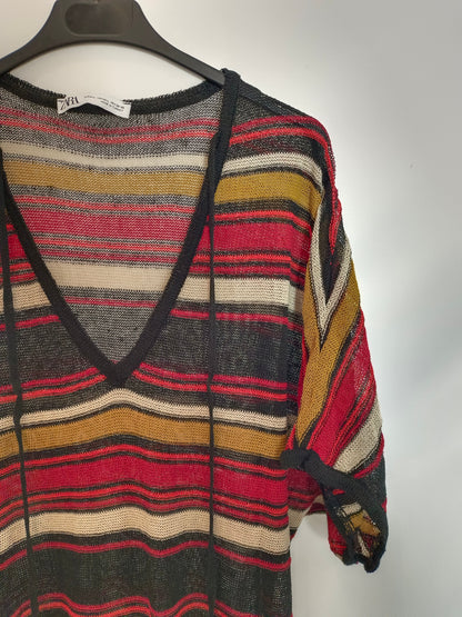 ZARA. Vestido punto rayas Tm/l