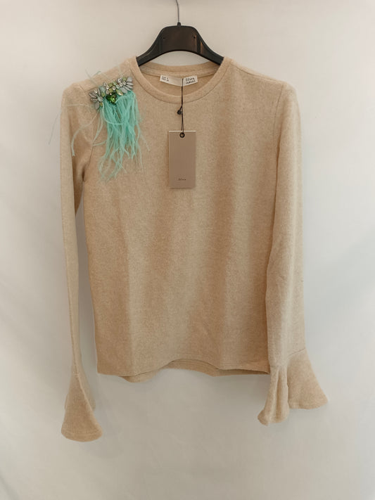 SFERA. Jersey beige plumas. T.S