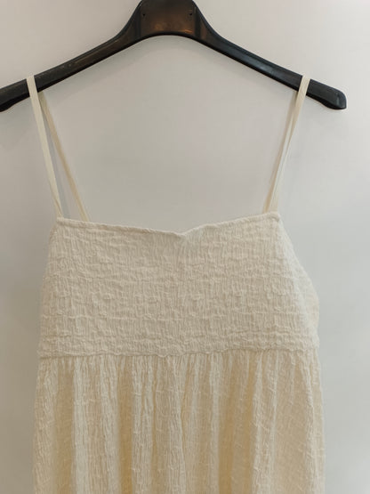 MANGO. Vestido midi textura. T.S