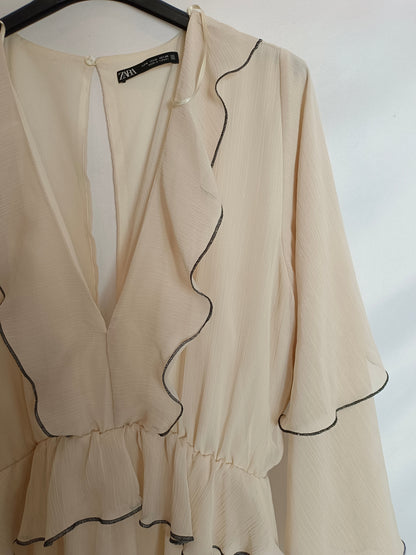 ZARA. Mono beige fluido T.m