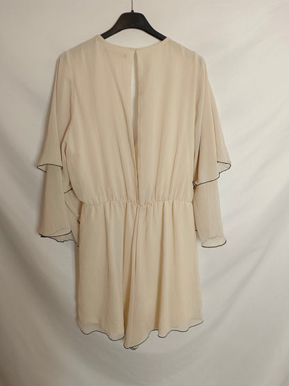 ZARA. Mono beige fluido T.m