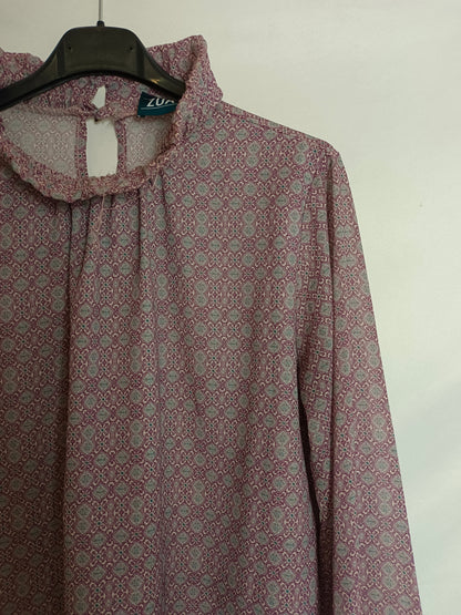 ZUA. Blusa estampada tonos rosas TU(s)