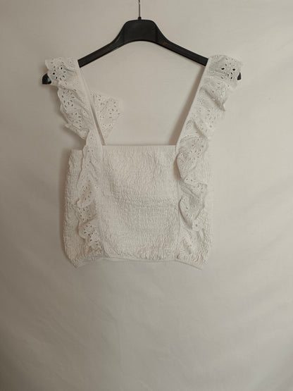 OTRAS. Top blanco nido abeja T.u(s)