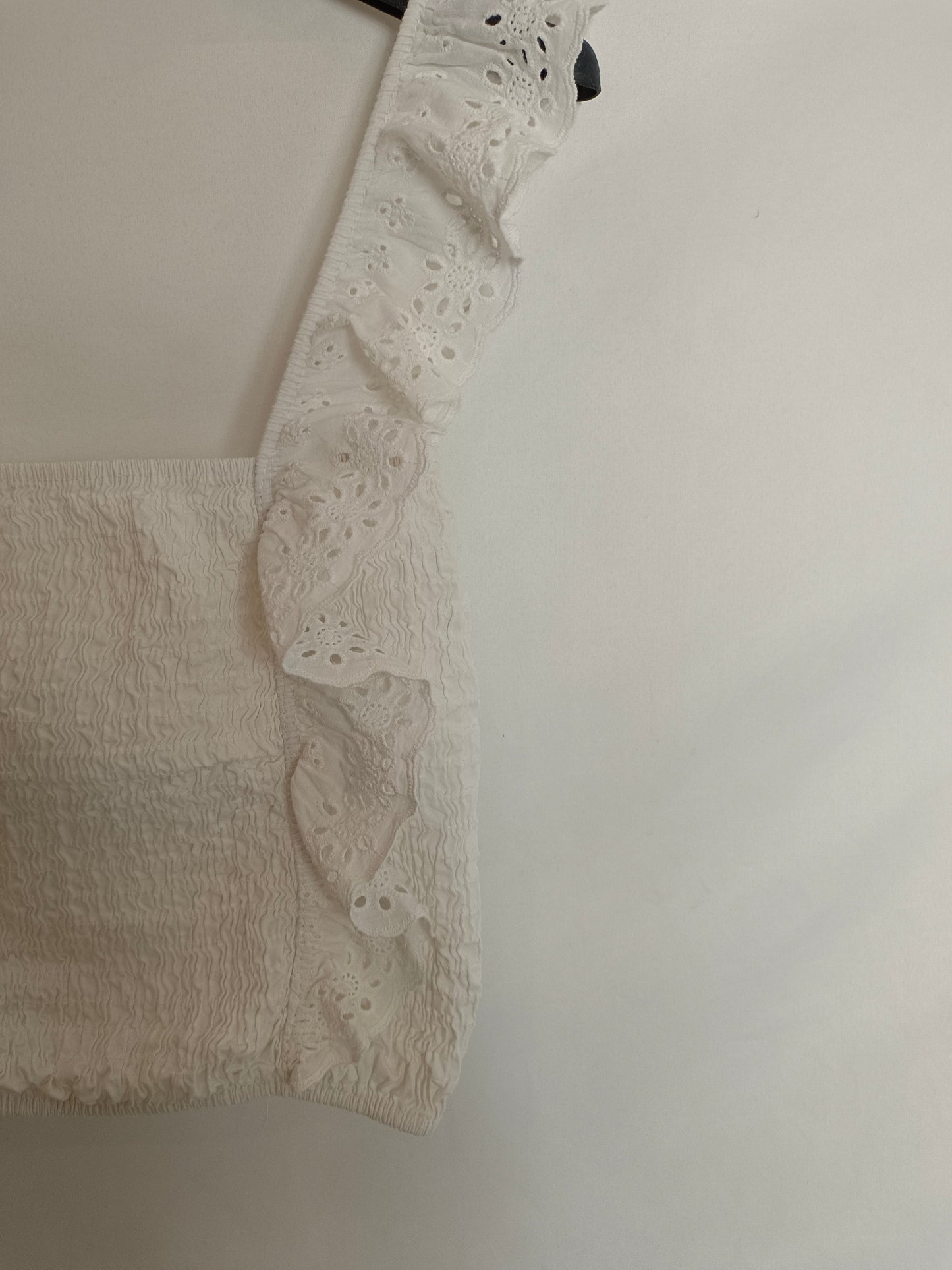 OTRAS. Top blanco nido abeja T.u(s)