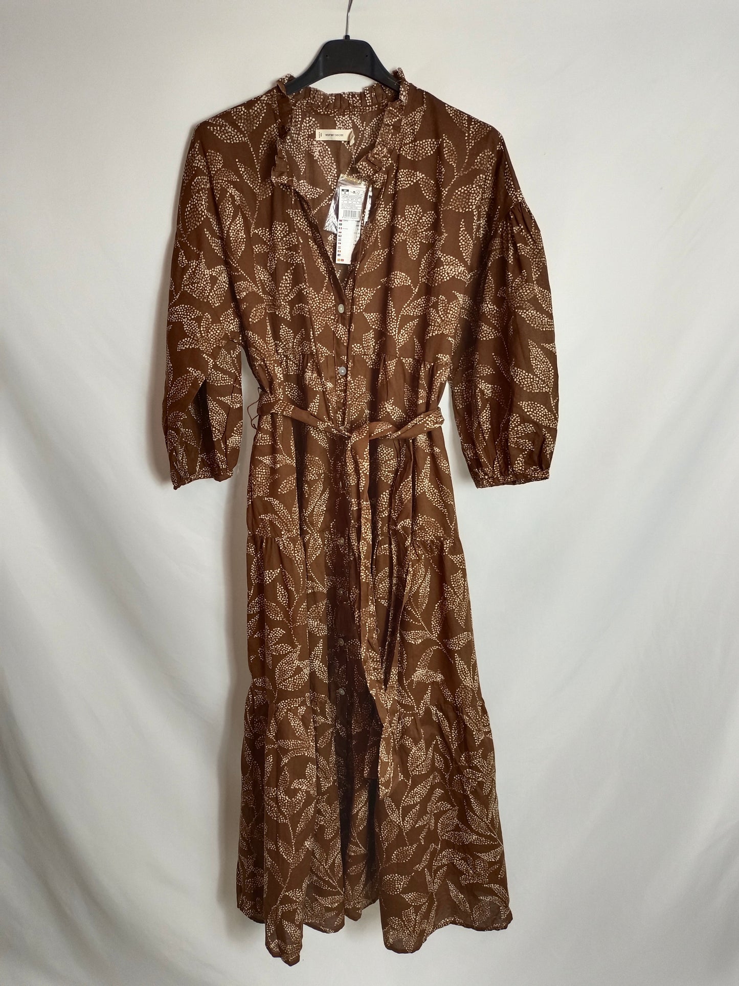 WOMEN'SECRET. Vestido marrón hojas T.m