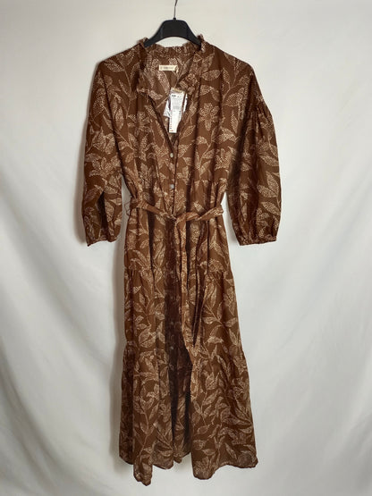 WOMEN'SECRET. Vestido marrón hojas T.m