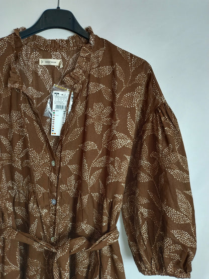 WOMEN'SECRET. Vestido marrón hojas T.m