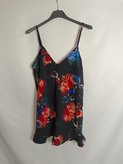 OTHERS. Black floral jumpsuit Your(s)