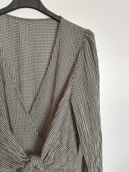 OYSHO. Vestido largo cuadros T.s