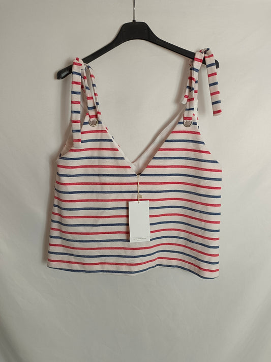 ZARA. White striped top TM