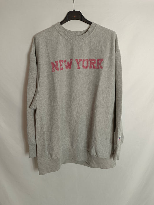 ZARA. Sudadera gris "NEW YORK" T.m