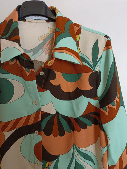 MANGO. Blusa estampado flores T.m