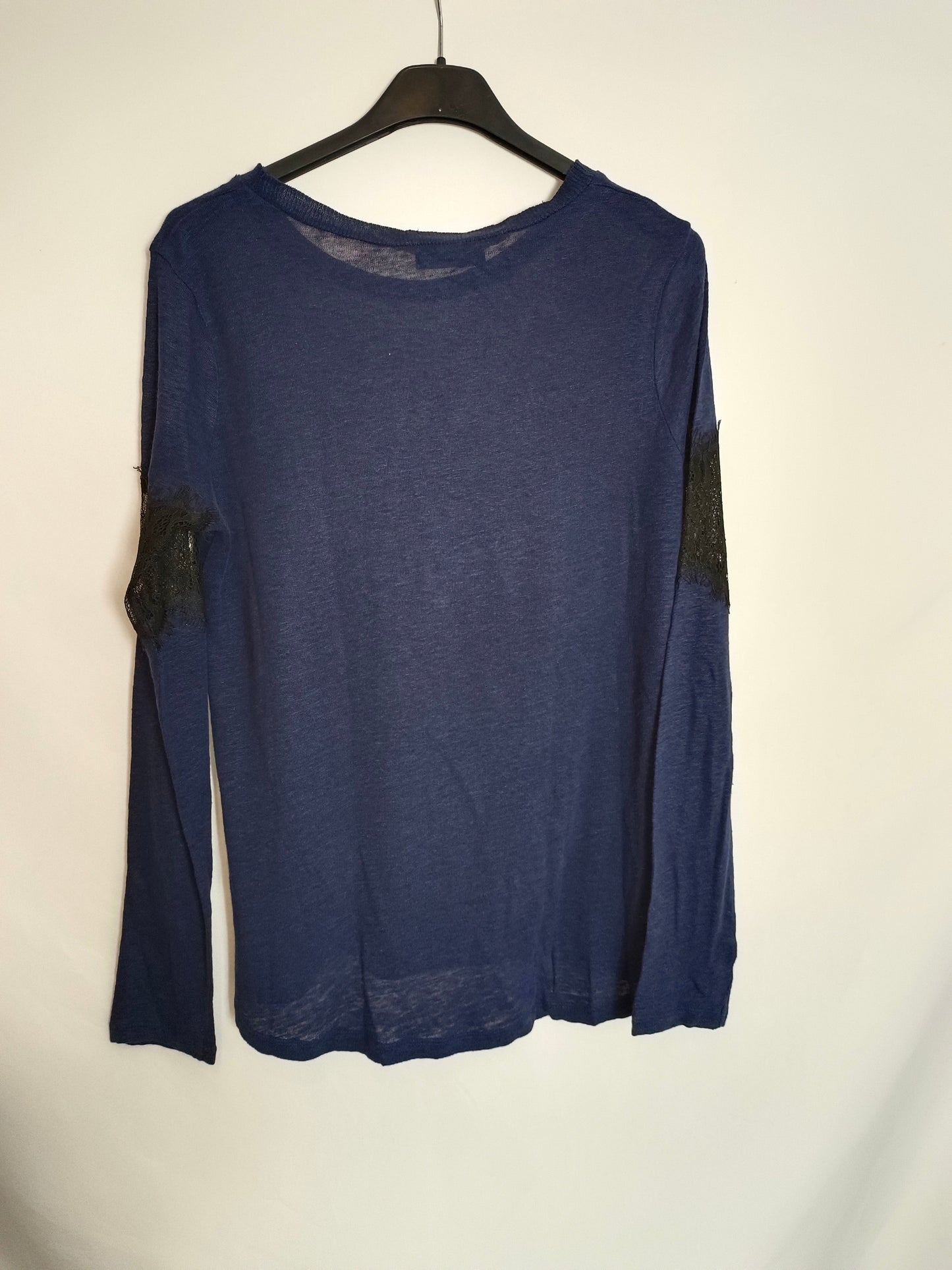 ZARA. Blue lace T-shirt