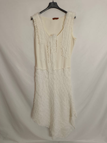 OLGA BUENO. Textured midi dress, size 40