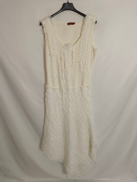 OLGA BUENO. Textured midi dress, size 40