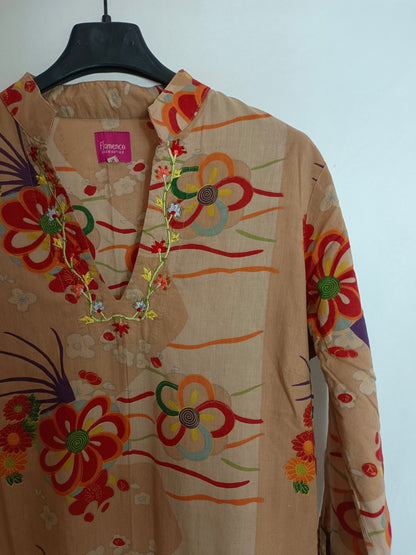 FLAMENCO. Vestido largo flores T.m
