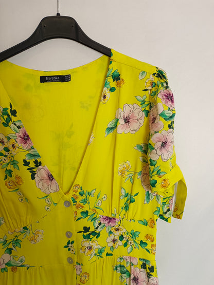 BERSHKA. Floral midi dress TM