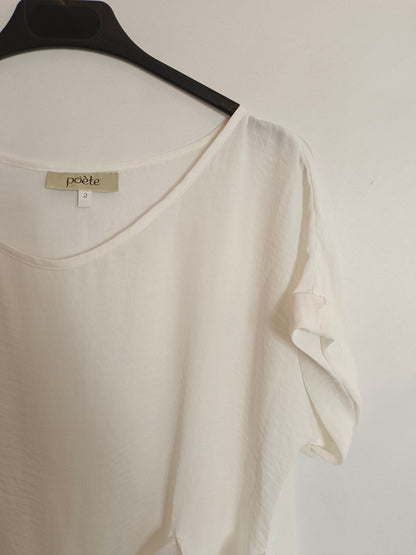 POETE. Blusa blanca lazada T. M