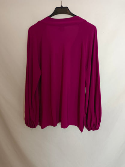 ERRE Blusa rosa cuello de pico  T.S