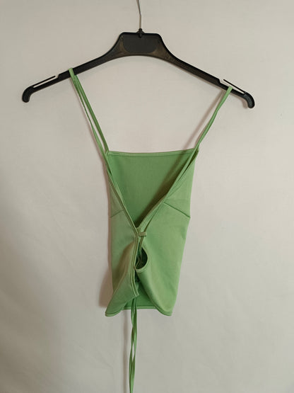 BRANDY MELVILLE. Green open-back top. YOU. (S)