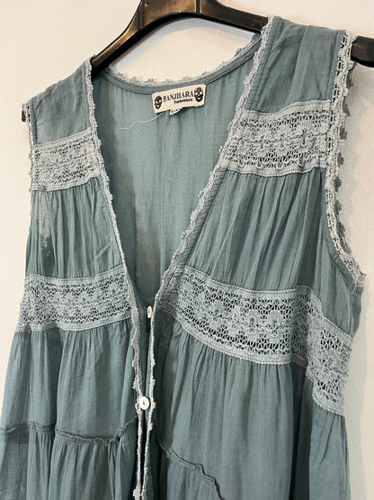 BANJHARA. Vestido/kimono azul largo. T S/M