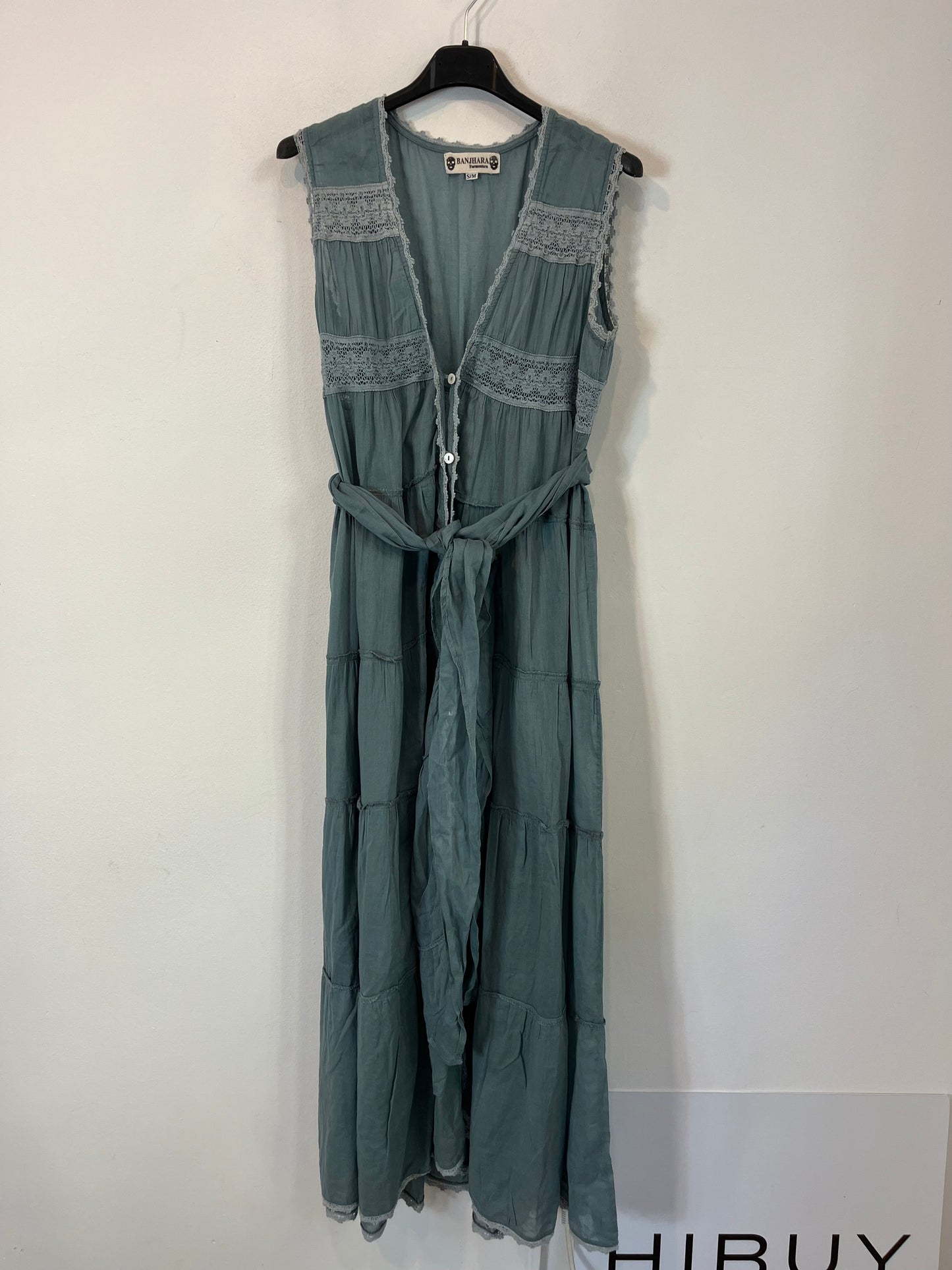 BANJHARA. Vestido/kimono azul largo. T S/M