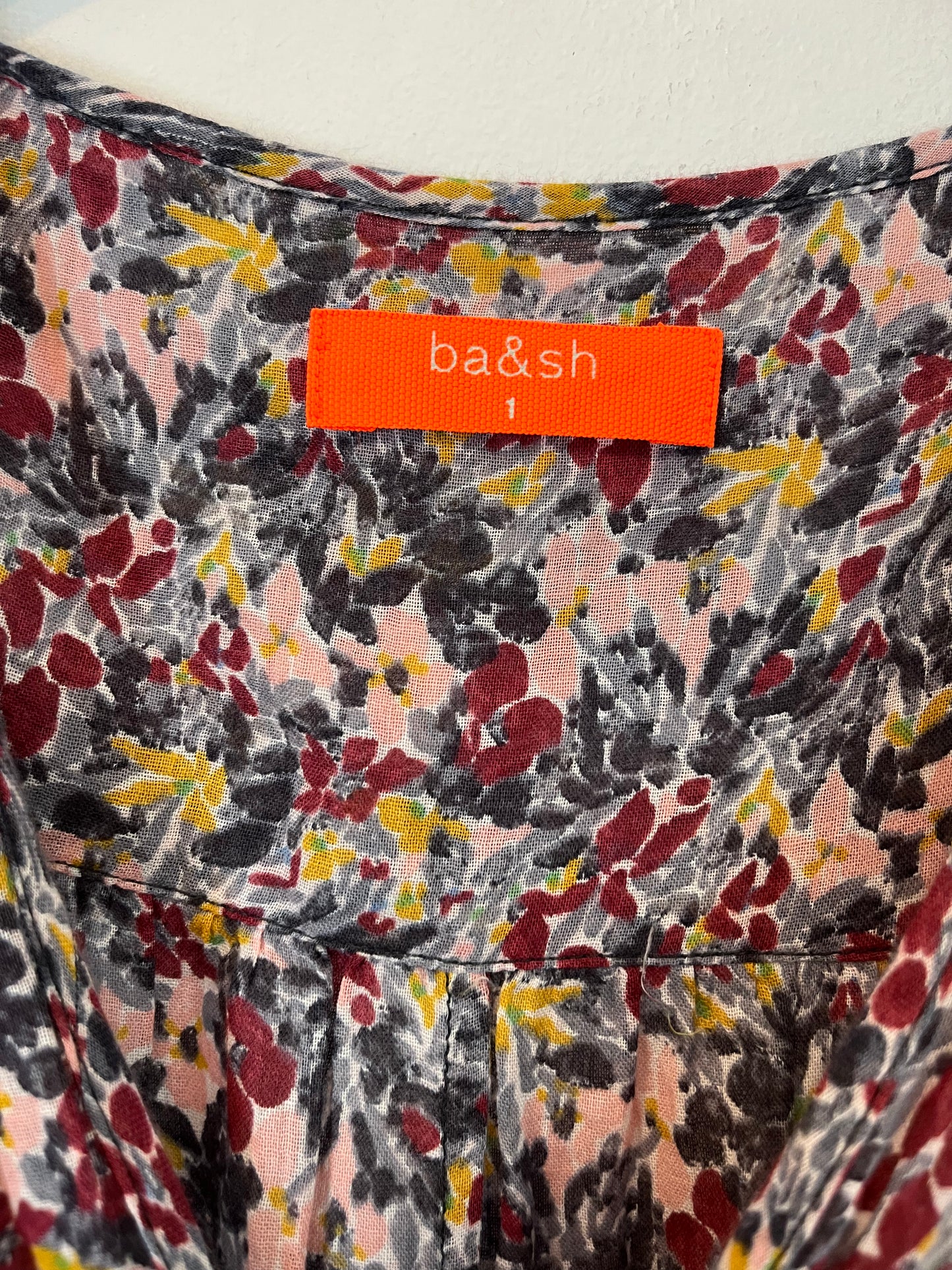 BA&amp;SH. Floral wrap midi dress. T 1 (S)