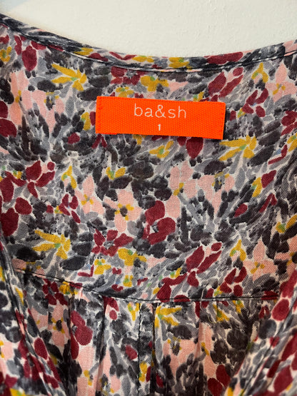 BA&amp;SH. Floral wrap midi dress. T 1 (S)