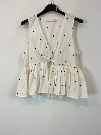 ZARA. Top blanco bordados. T XS/S