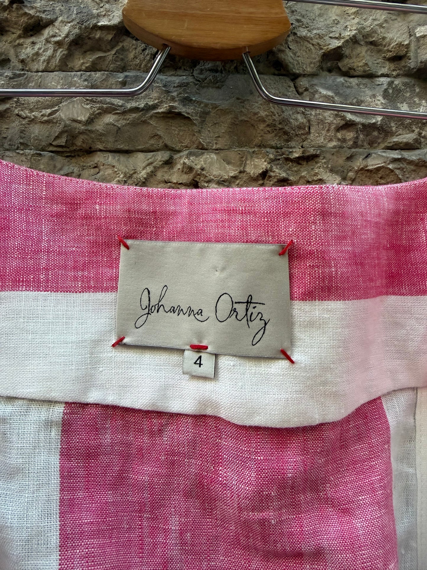 JOHANNA ORTIZ. Falda larga volantes lino