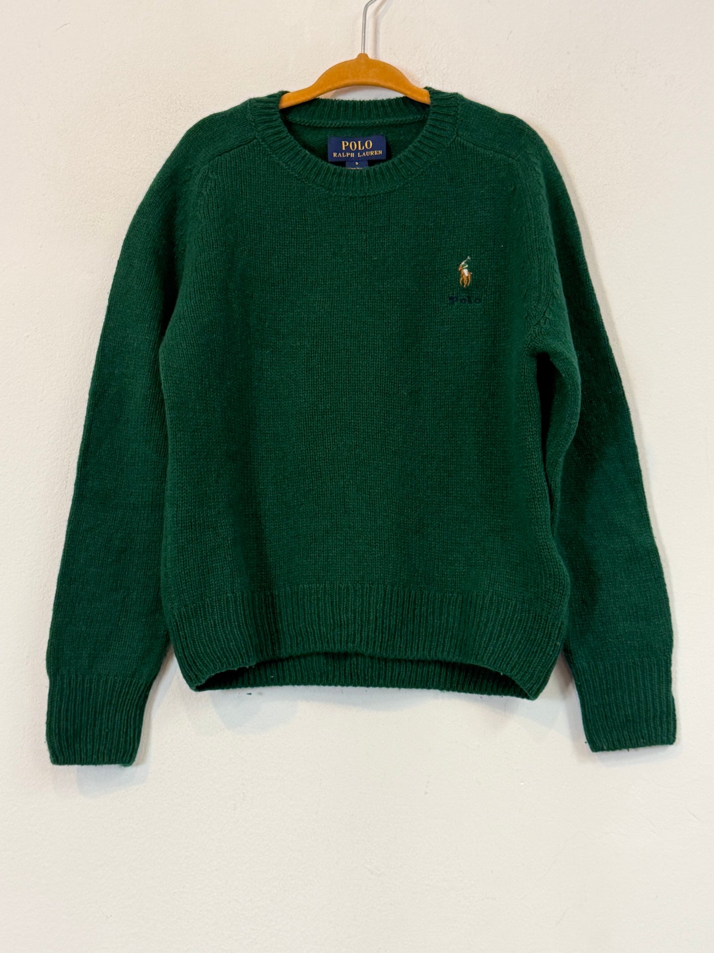 POLO RALPH LAUREN. jersey verde con lana T.5 años