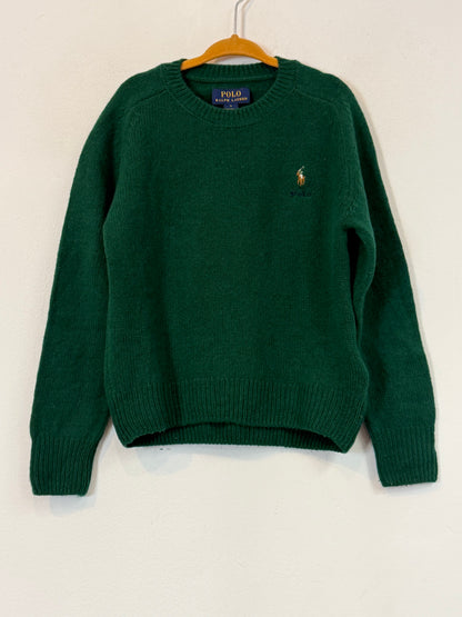 POLO RALPH LAUREN. jersey verde con lana T.5 años
