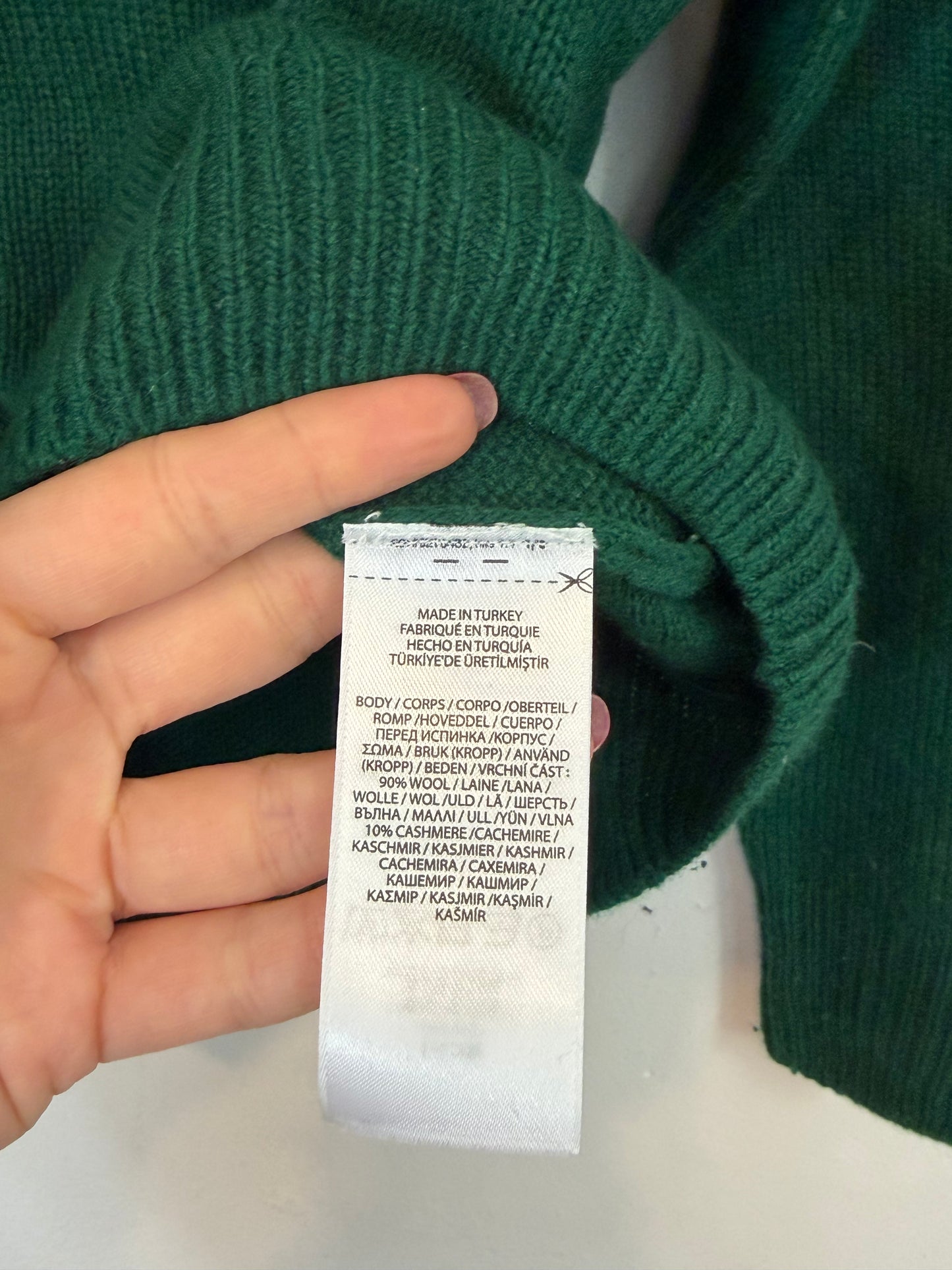 POLO RALPH LAUREN. jersey verde con lana T.5 años