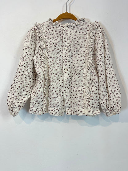 GOCCO. Blusa volantes estampado flores. T 24/36 meses