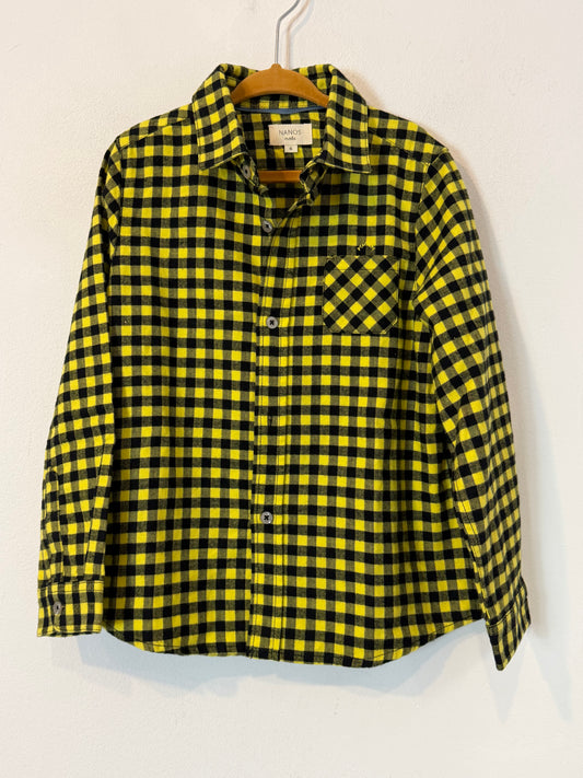 NANOS. Camisa cuadros amarilla y negra T.6 años