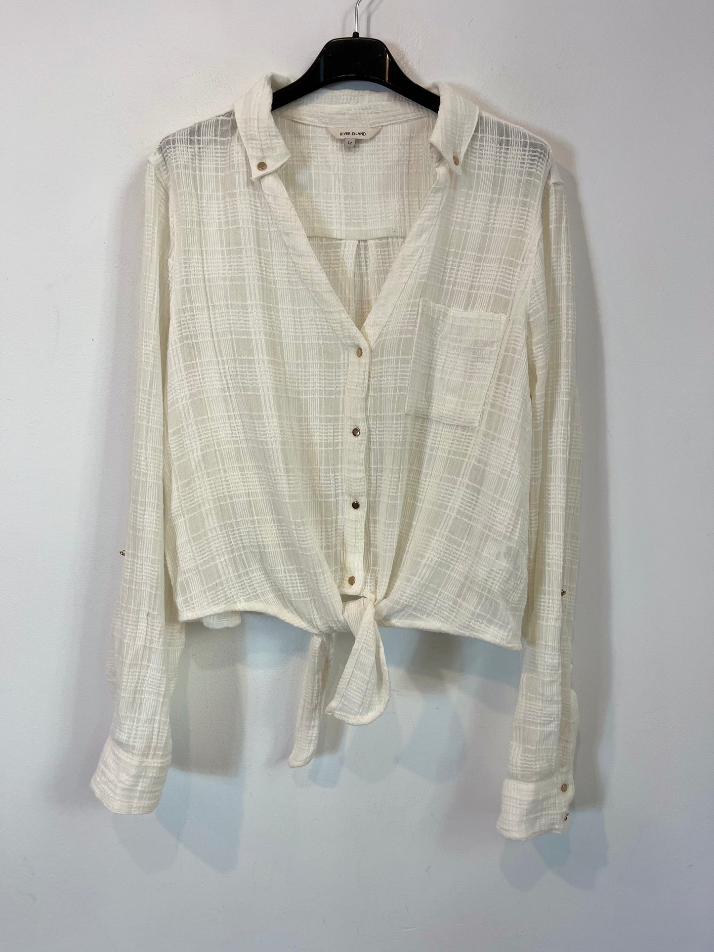 RIVER ISLAND. White cotton shirt. Size 38