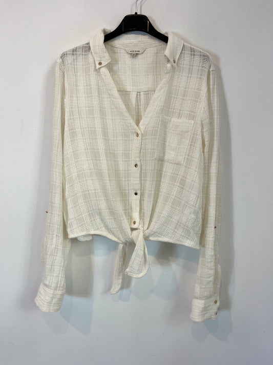 RIVER ISLAND. Camisa blanca algodón. T 38