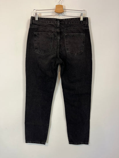 ZARA. Denim negro pedrería. T 38