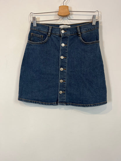 MANGO. Falda denim abotonada. T S
