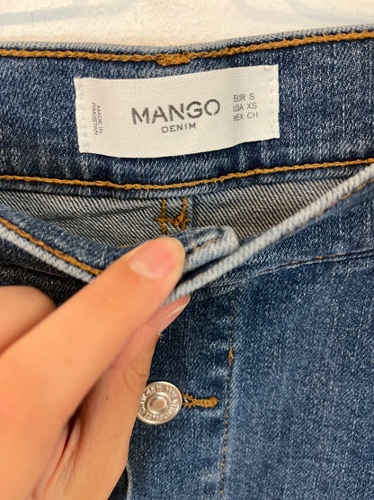 MANGO. Falda denim abotonada. T S