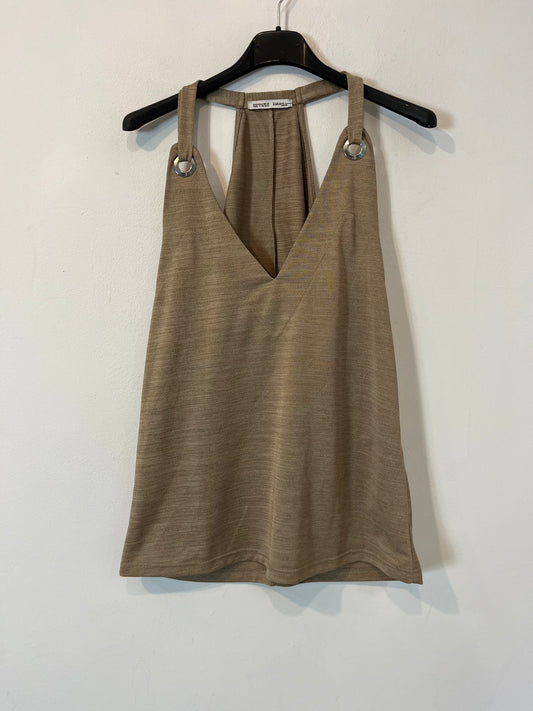 ZARA. Top beige jaspeado tirantes. T S