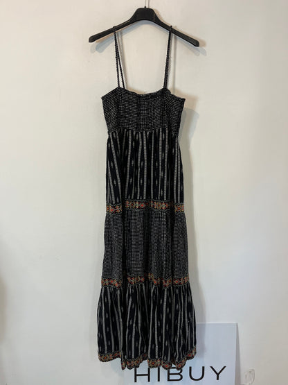 ZARA. Vestido largo bordados. T S