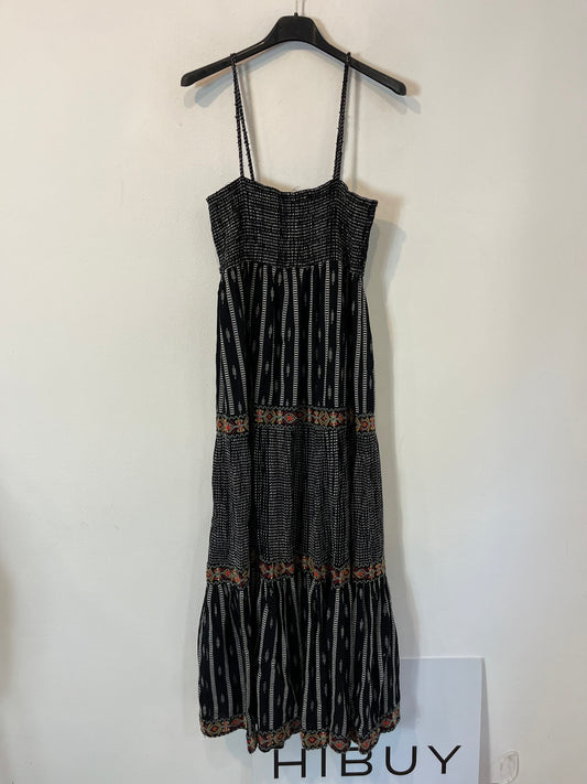 ZARA. Vestido largo bordados. T S