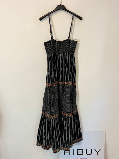 ZARA. Vestido largo bordados. T S