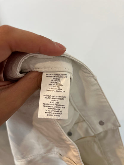 PRETTYLITTLETHING. White buttoned faux leather skirt. Size 38