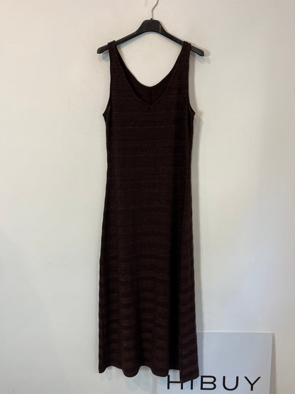 OTRAS. Vestido marrón detalles hilos T.u(s/m)